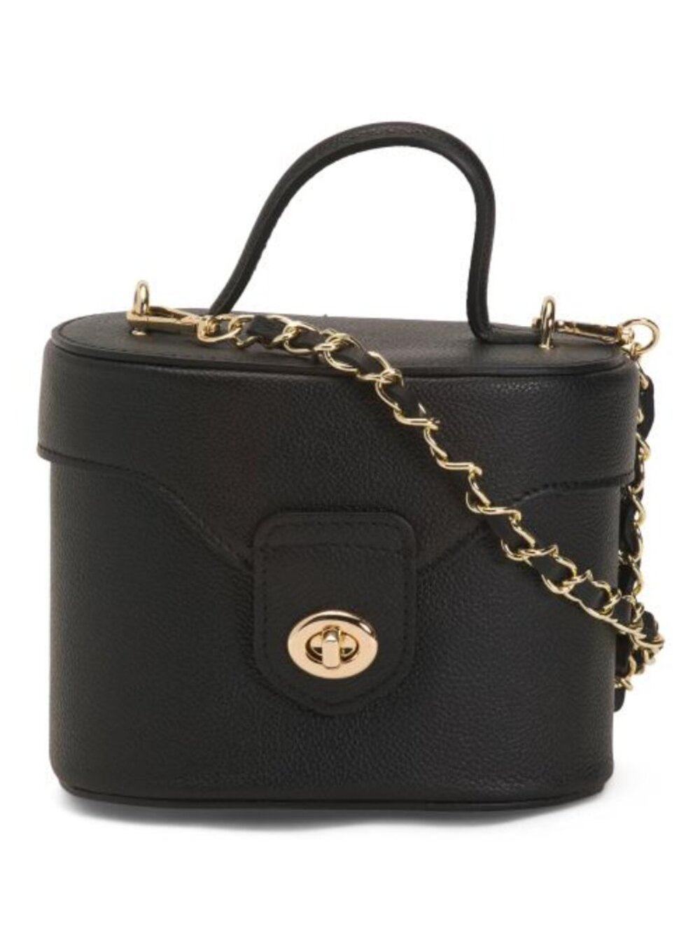 NWT ✅ VIOLA CASTELLANI Round Vanity Case With Shoulder Strap - Italian Leather
